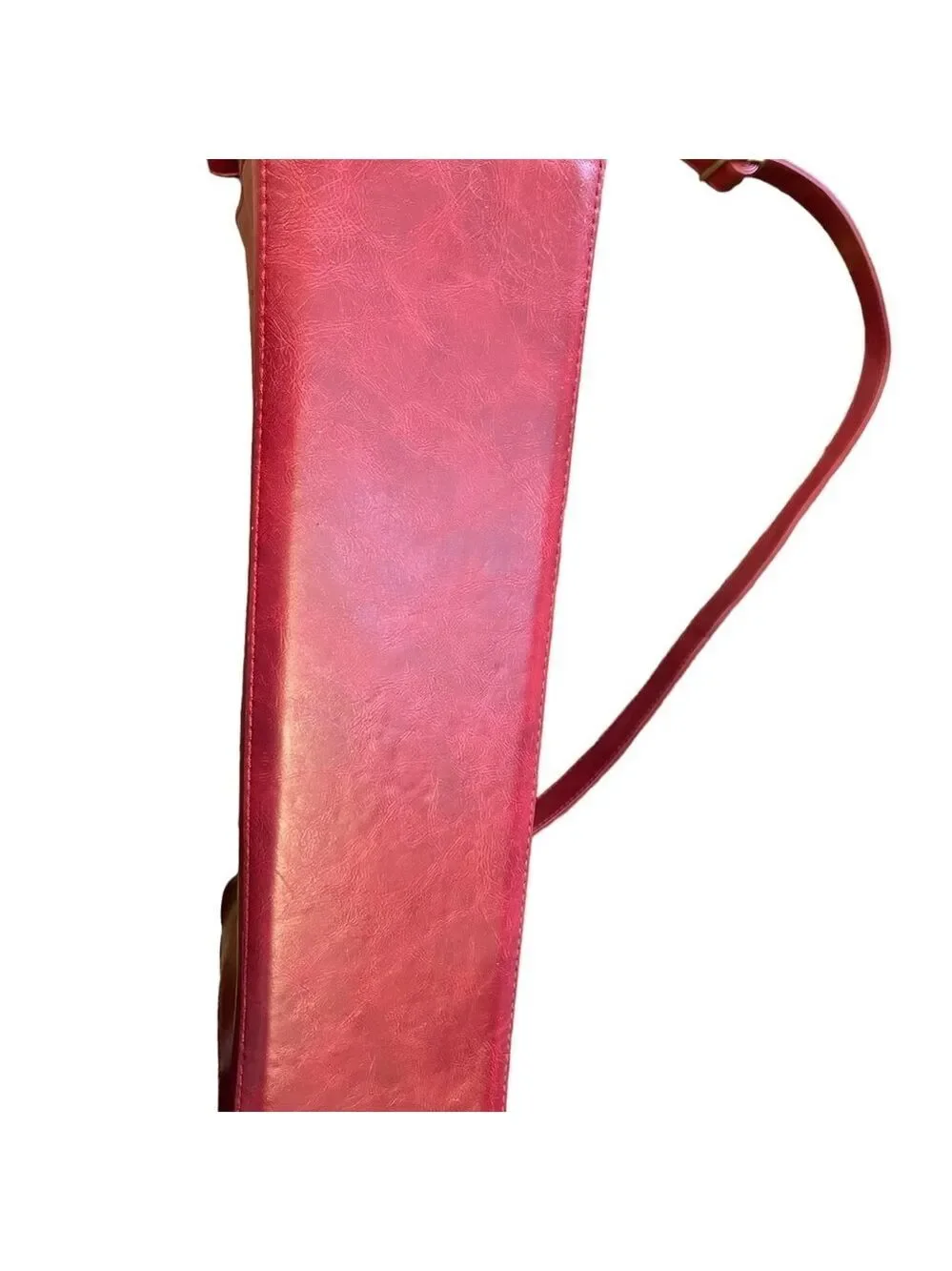 ECOSUSI Crossbody Messenger Bag Briefcase In Red Vegan Leather Bow 10 x 8